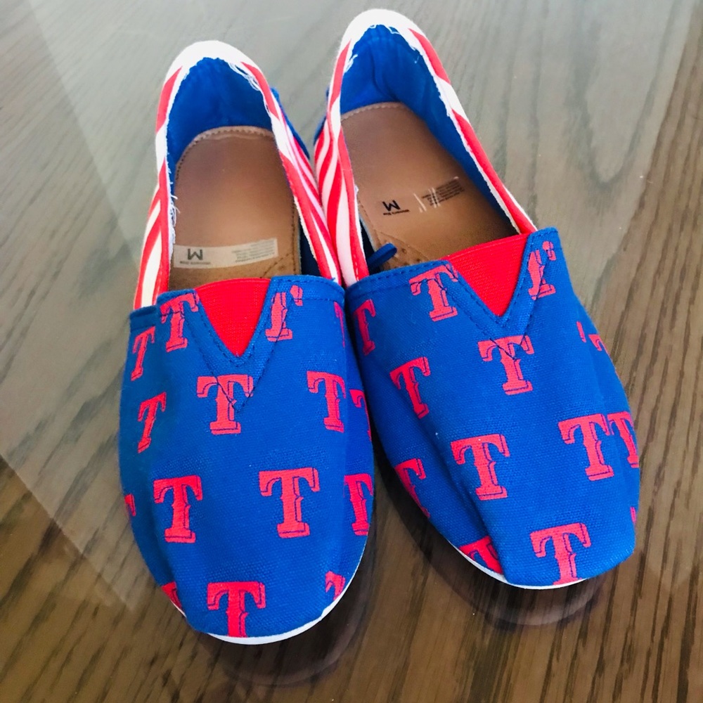 Team Beans MLB Texas Ranger Canvas Shoes SIZE 7/8